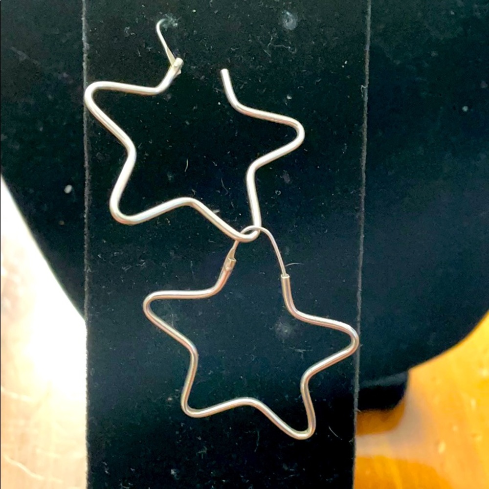 Pretty sterling star-shaped hoop earrings